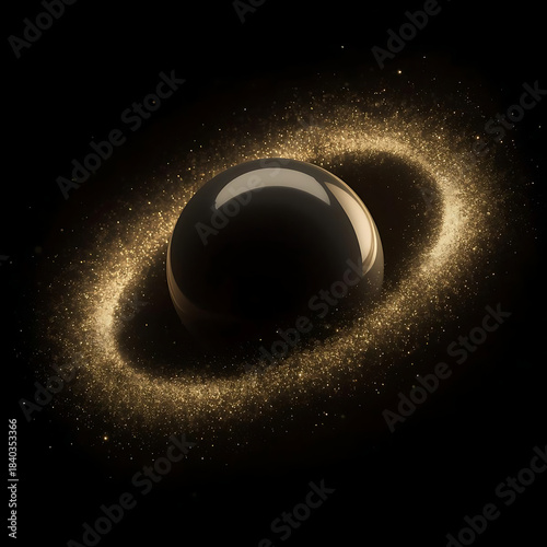 Black Sphere with Golden Ring