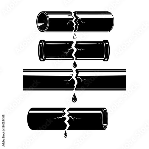 Leaking Pipe with Water Drop Water Damage silhouette pack