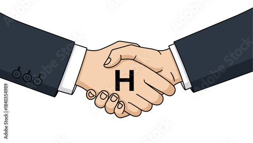Business Handshake Agreement with Initial 'H' Symbol