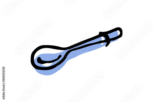 Hand-drawn spoon icon in a minimal ink-and-color style, created for branding, packaging, editorial layouts, cozy scenes and modern graphic design.