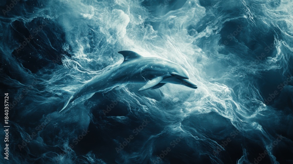 Fototapeta premium Dolphin encounter in the ocean a stunning visual journey through nature's wonders