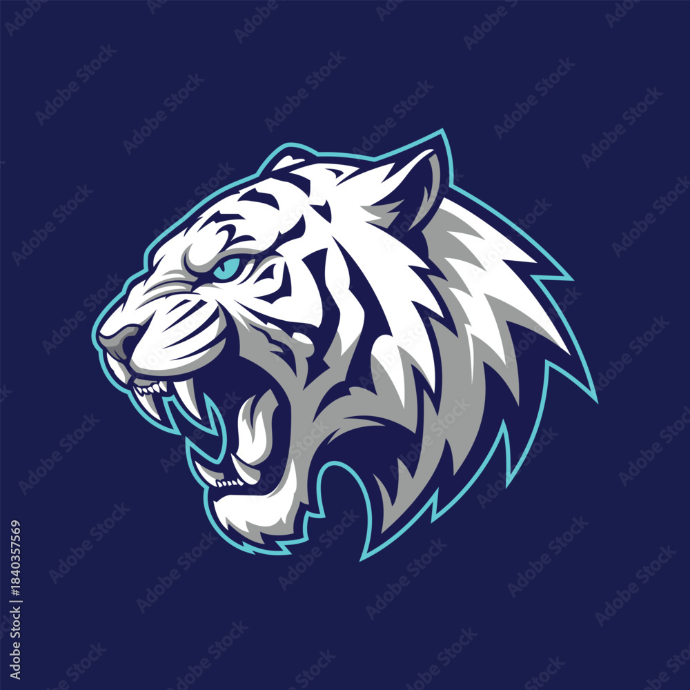 Fototapeta premium White Tiger Mascot Logo