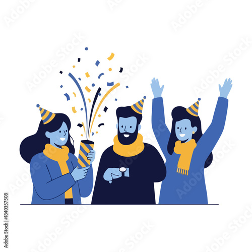 Celebration with Confetti and Party Hats A Joyful Gathering