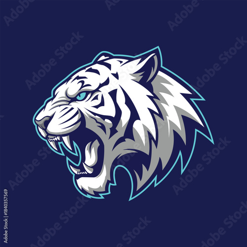 White Tiger Mascot Logo