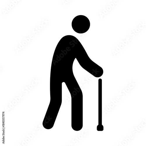 Male pensioner linear icon. Senile man. Old age. vector illustration on white background, eps10