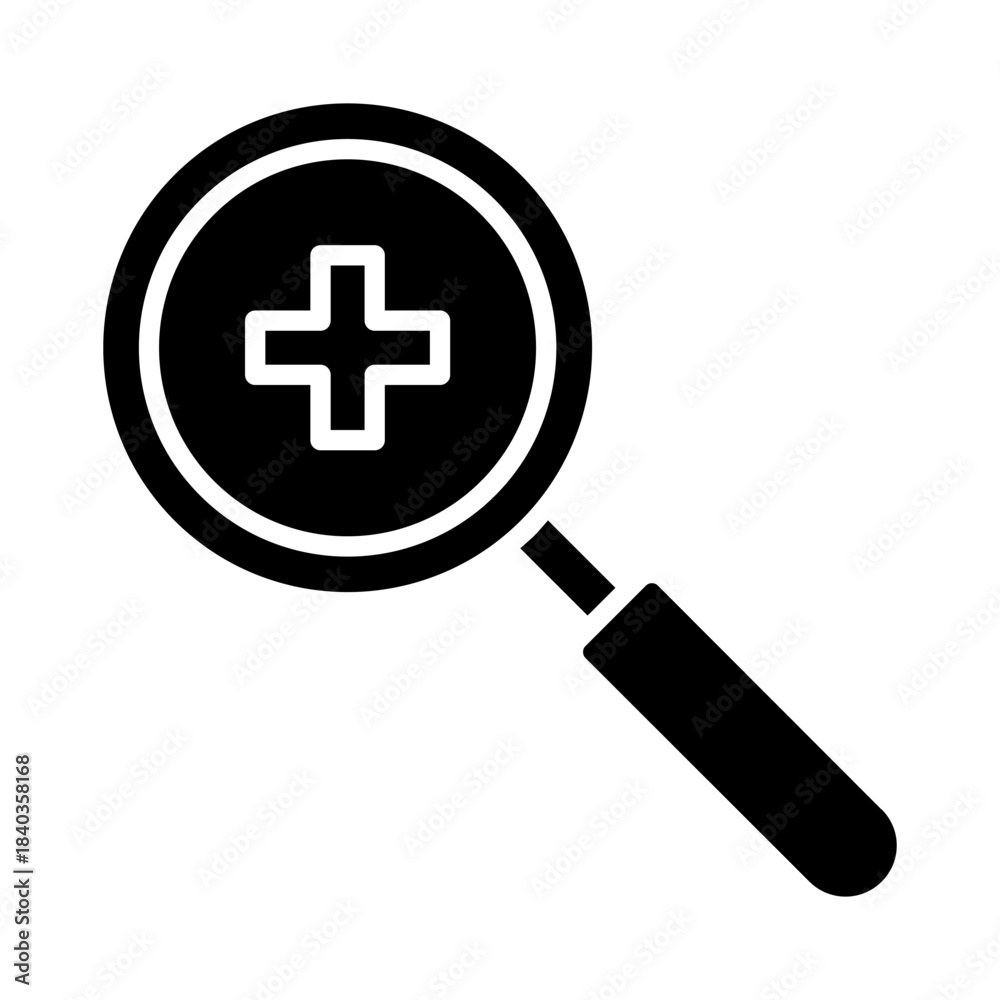 Fototapeta premium Magnifier plus icon, vector illustration, eps10