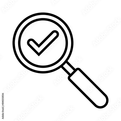 Checklist Magnifier Icon In Trendy Design Vector, Editable Stroke vector illustration, eps10