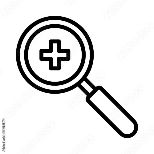 Magnifier plus icon, vector illustration, eps10