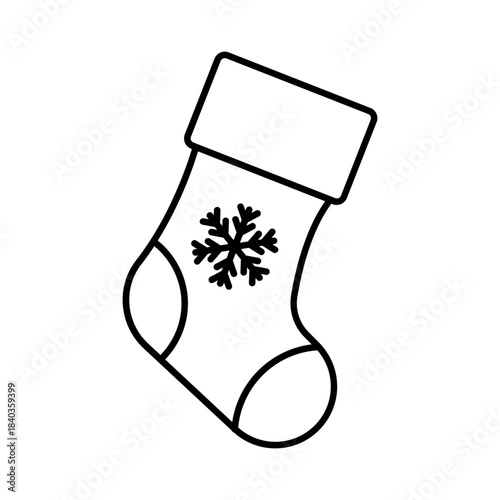 Single Christmas sock icon, holiday and gifts, Christmas sock vector icon set, vector graphics, editable stroke line sign, eps 10.