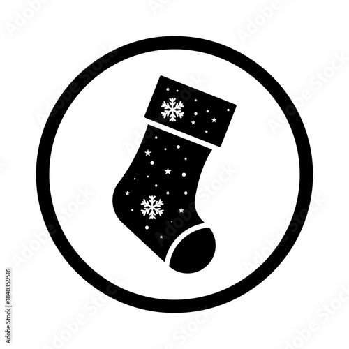 Single Christmas sock icon, holiday and gifts, Christmas sock vector icon set, vector graphics, editable stroke line sign, eps 10.