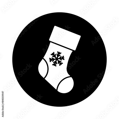 Single Christmas sock icon, holiday and gifts, Christmas sock vector icon set, vector graphics, editable stroke line sign, eps 10.