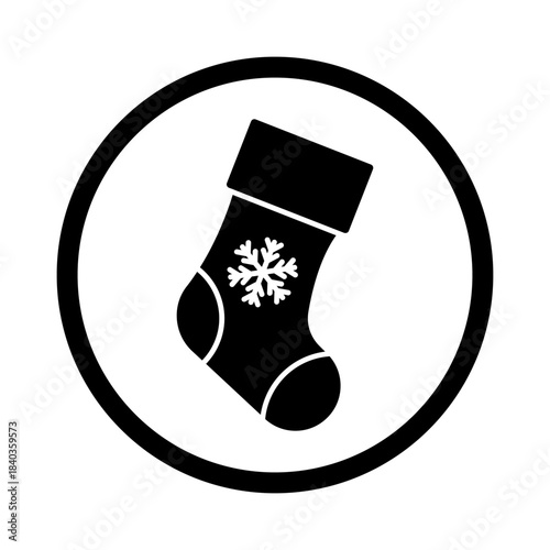 Single Christmas sock icon, holiday and gifts, Christmas sock vector icon set, vector graphics, editable stroke line sign, eps 10.