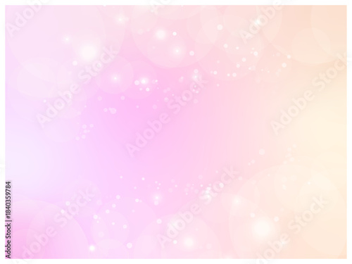 ゆめかわパステルグラデーション背景｜キラキラ光るピンク・オレンジのファンタジーイラスト