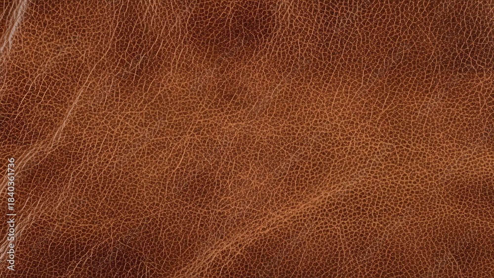 Fototapeta premium Closeup of distressed brown genuine leather texture background