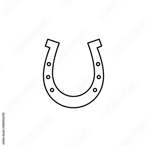 Horseshoe on transparent background, good luck symbol, simple design