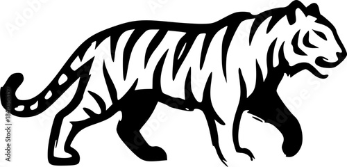 Minimal Tiger Wordmark Logos Formed Within the Word TIGER in Black Vector Style