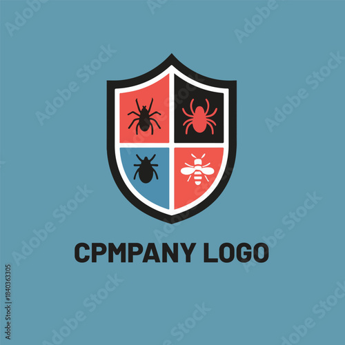Pesticides company shield logo design