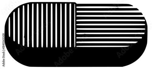 Capsule in black and white style, icon