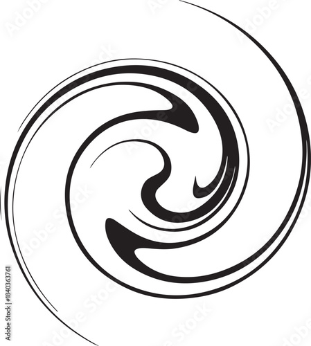 Abstract vector font letter symbol with a blue light spiral wave curve shape design element