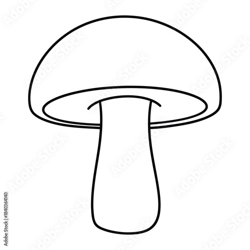 Mushroom Outline Icon – Minimal Line Fungus Symbol for Recipes & Organic Foods
