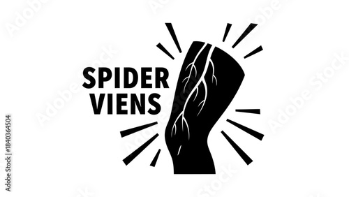 Vector Icon of Spider Veins on Legs