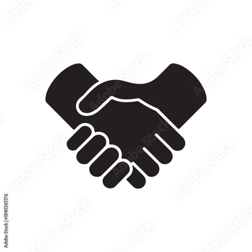 Handshake Emblem: A minimalist and elegant illustration capturing the essence of partnership and collaboration, perfect for symbolizing unity and agreement.