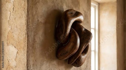 Classic textured background with smooth interlocking sculptural elements