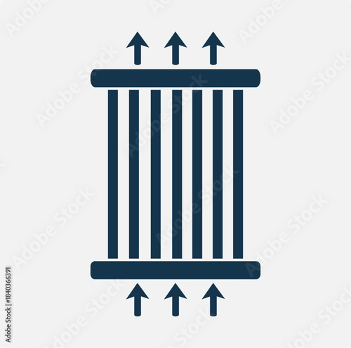 Radiator Heater with Upflow Arrows — Heating Icon