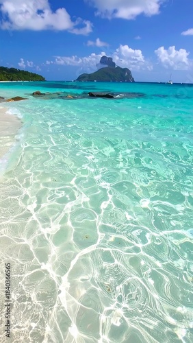 Tropical beach with vibrant turquoise water