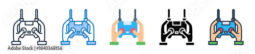 Remote Control multiple style icons set design vector illustration. 