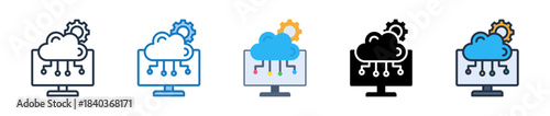 Edge Computing multiple style icons set design vector illustration. 