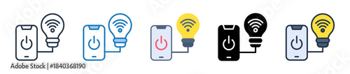 Smart Light multiple style icons set design vector illustration. 