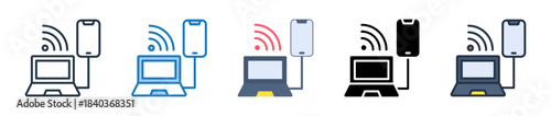 Connected Device multiple style icons set design vector illustration. 