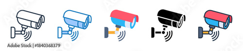 Smart Camera multiple style icons set design vector illustration. 