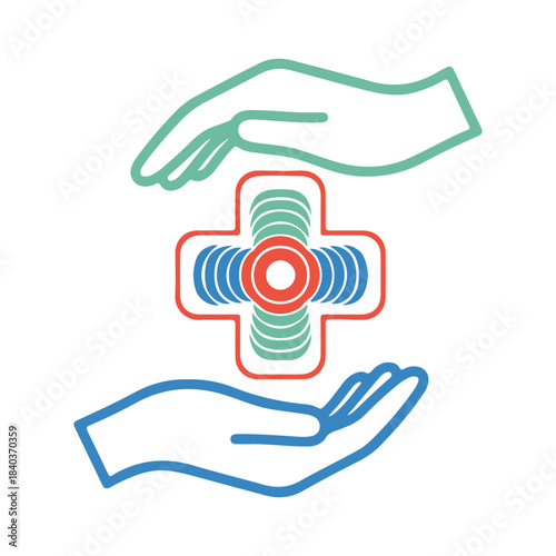 Hospital Logo Design with Medical Cross and Healthcare Elements