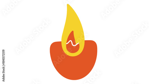 Diwali diya oil lamp with flame.