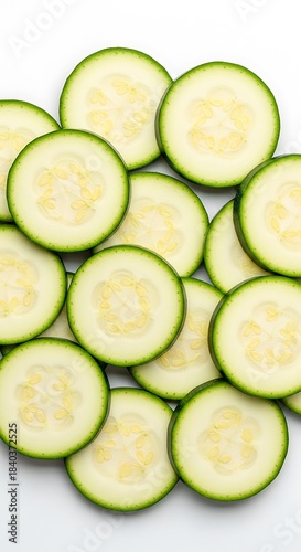 Fresh Zucchini Slices - A Vibrant and Healthy Ingredient.