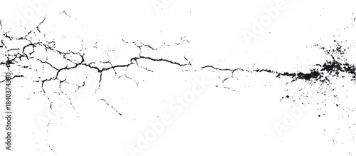 Weathered black and white grunge wall with scratched background. damaged aged stone surface featuring abstract cracked pattern.