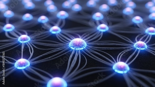 Network of glowing blue nodes connected by thin lines 2025 2026 download connection