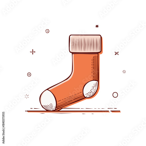 Vector illustration of a wool sock for Christmas celebration, holiday season, winter design
