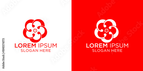 Elegant modern five petal flower logo design showcasing versatile branding options for beauty or wellness enterprises