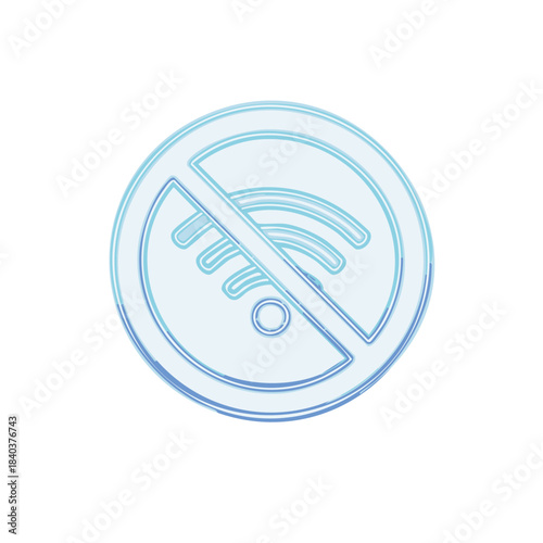 No WiFi Symbol Blue Round Icon Isolated Digital Communication Unavailable