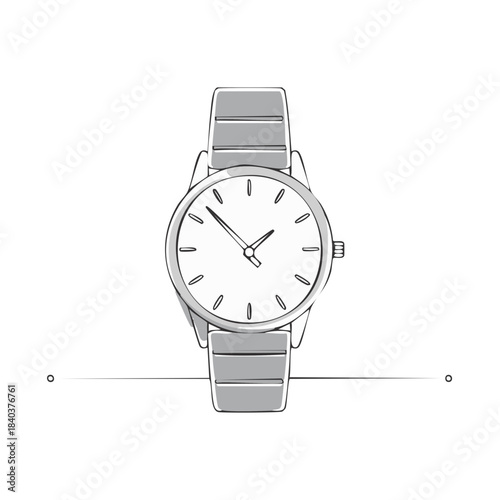 Wristwatch Illustration Stylish Timepiece Minimalist Wristwear Hand Watch Accessory Time Keeping