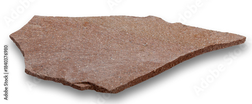 Fotografija Irregular red porphyry slab with rough surface and earthy tones—ideal for rustic outdoor design