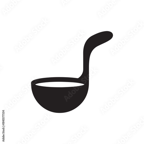 Culinary Classic: The image features a sleek, minimalist silhouette of a ladle, a kitchen essential, holding the promise of warmth and nourishment. 