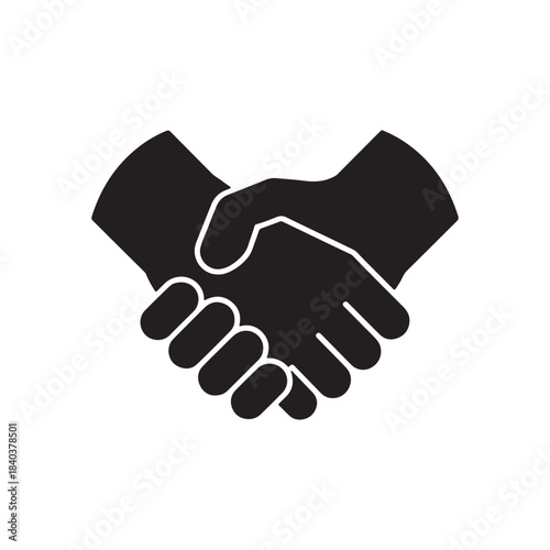 Handshake Silhouette: A simple yet powerful illustration showcasing a handshake, symbolizing agreement and collaboration, perfect for business and partnership concepts.
