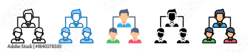 Team Structure multiple style icons set design vector illustration. 