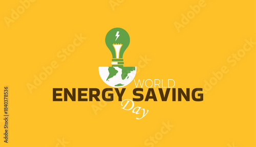 World Energy Conservation Day. World Energy saving Day. December 14. Eco energy concept. Horizontal banner. Vector illustration
