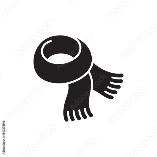 Cozy Warmth: A meticulously crafted silhouette of a scarf, evoking a sense of winter and cozy comfort, a quintessential symbol of warmth and fashion.