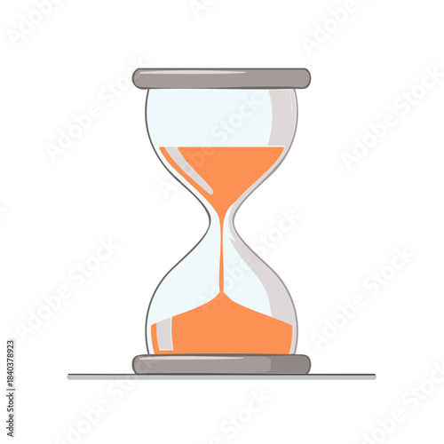 Stylized Sand Hourglass Depicting Time Flow Measurement with Filled Reservoirs